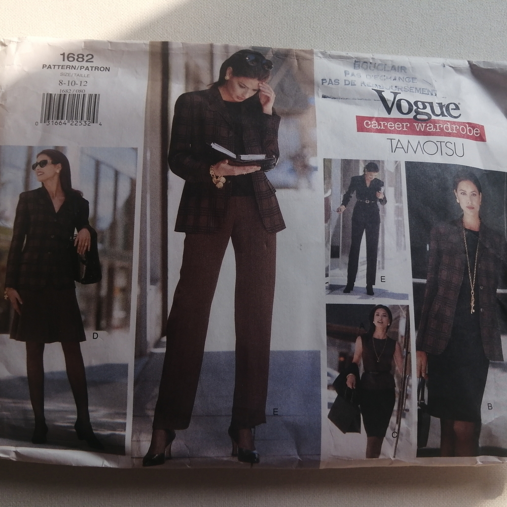 Vogue Career Wardrobe Pattern in Black and Brown